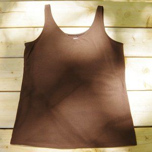 J.Jill Perfect Reversible Tank Top Brown Stretch Cotton Petite Medium